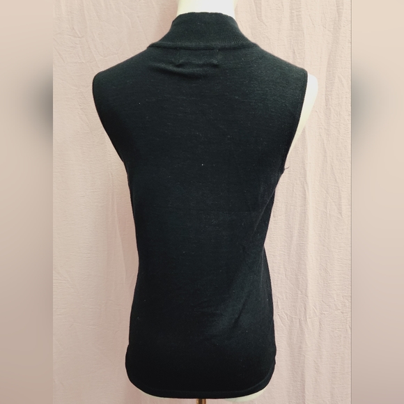 Premise Women's Mock Neck Mesh Rhinestone Sleeveless Knit Top-(Medium)EUC - Picture 4 of 6